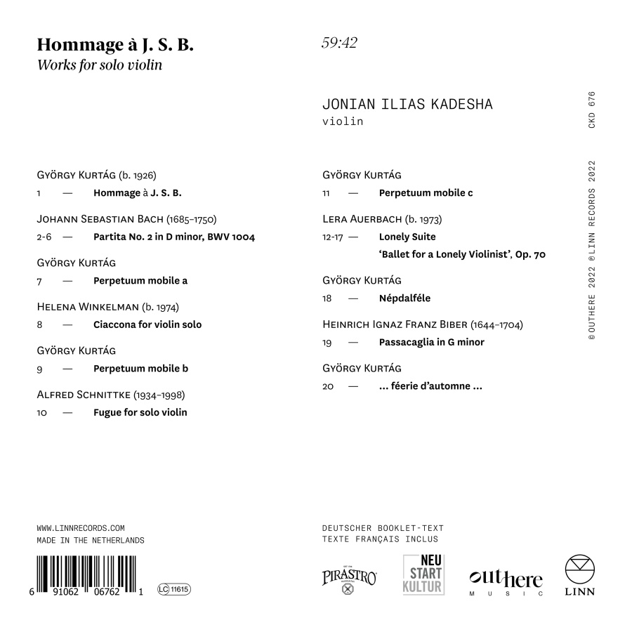 Hommage à J. S. B. - Works for Violin Solo - slide-1