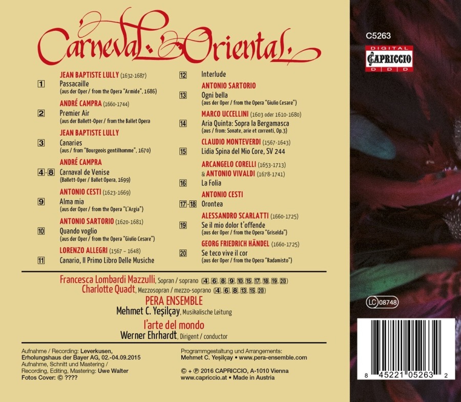 Carneval Oriental - Lully; Campra; Cesti; Monteverdi; Corelli; Scarlatti; Handel; Uccelini; ... - slide-1