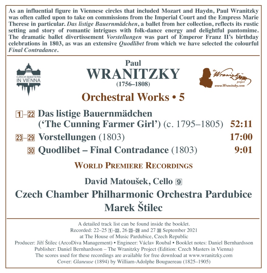 Wranitzky: Orchestral Works Vol. 5 - slide-1