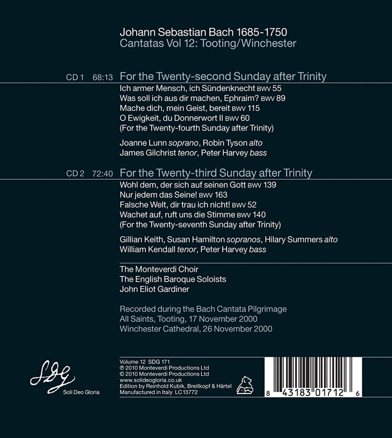 BACH: Cantatas Vol. 12 - BWV 55, 89, 115, 60, 139, 163, 52, 140 - slide-1