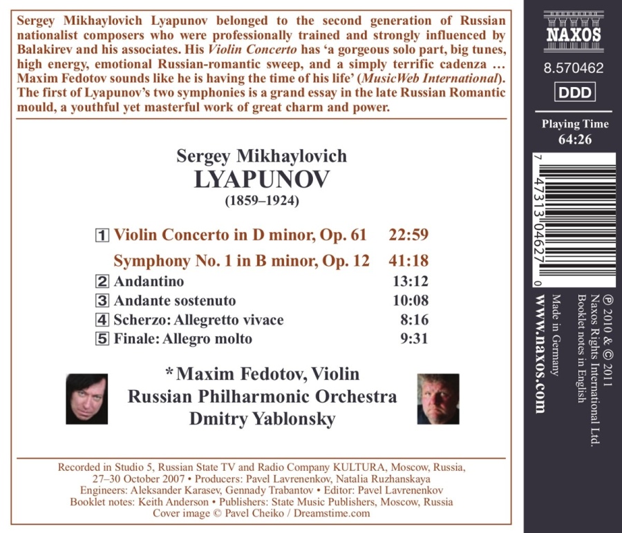 Lyapunov: Violin Concerto, Symphony No. 1 - slide-1