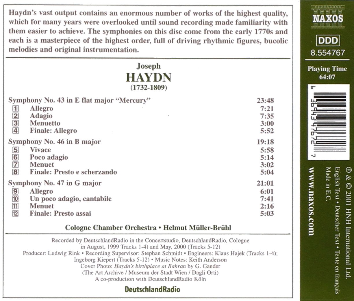 HAYDN: Symphonies no.43 "Mercury", 46, 4 - slide-1