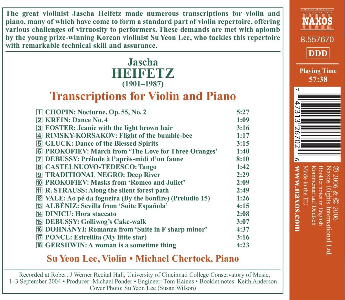 Heifetz Transcriptions for Violin and Piano - slide-1