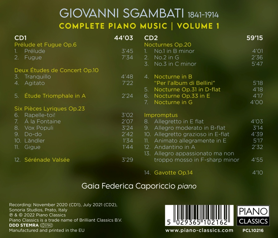 Sgambati: Complete Piano Music Vol. 1 - slide-1