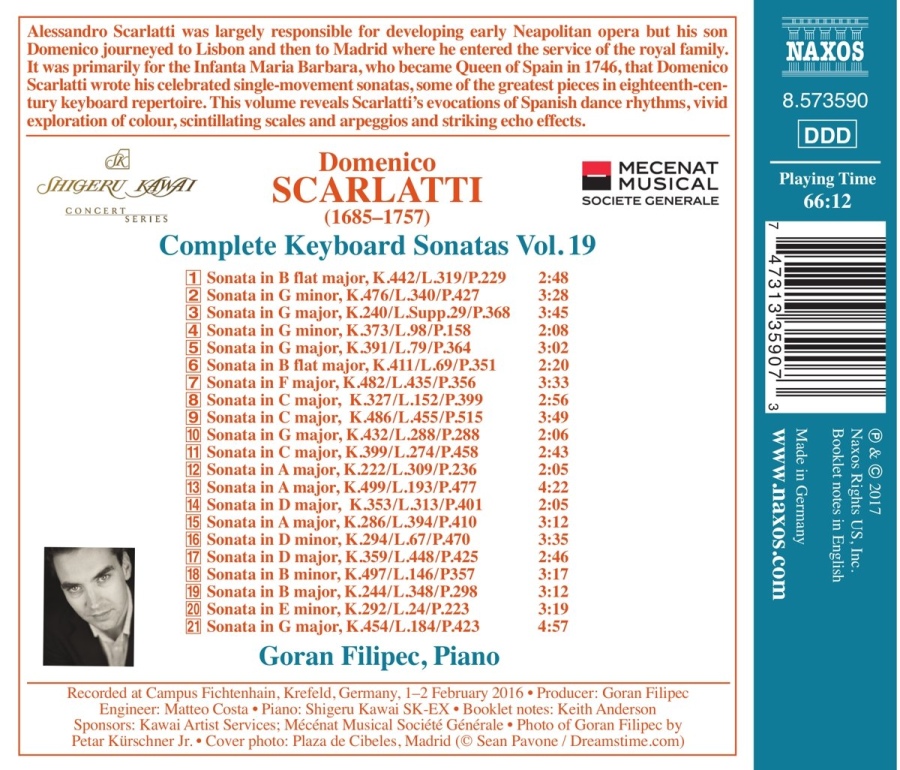 Scarlatti: Keyboard Sonatas Vol. 19 - slide-1