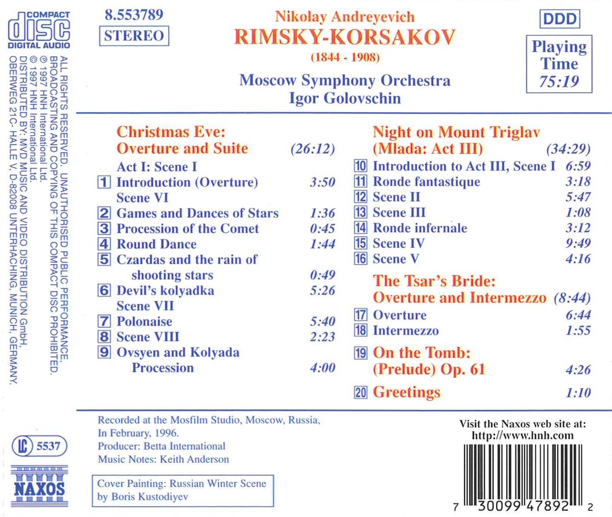 RIMSKY-KORSAKOV: Christmas Eve; Night on Mount Triglav - slide-1