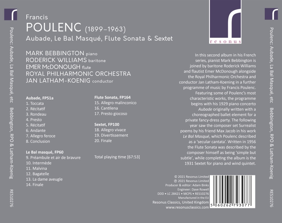 Poulenc: Aubade; Le Bal masqué; Flute Sonata & Sextet - slide-1