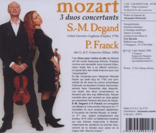 Mozart: 3 Duetti Concertanti Per Violino E - slide-1