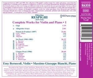 Respighi: Works for Violin and Piano Vol. 1 - slide-1