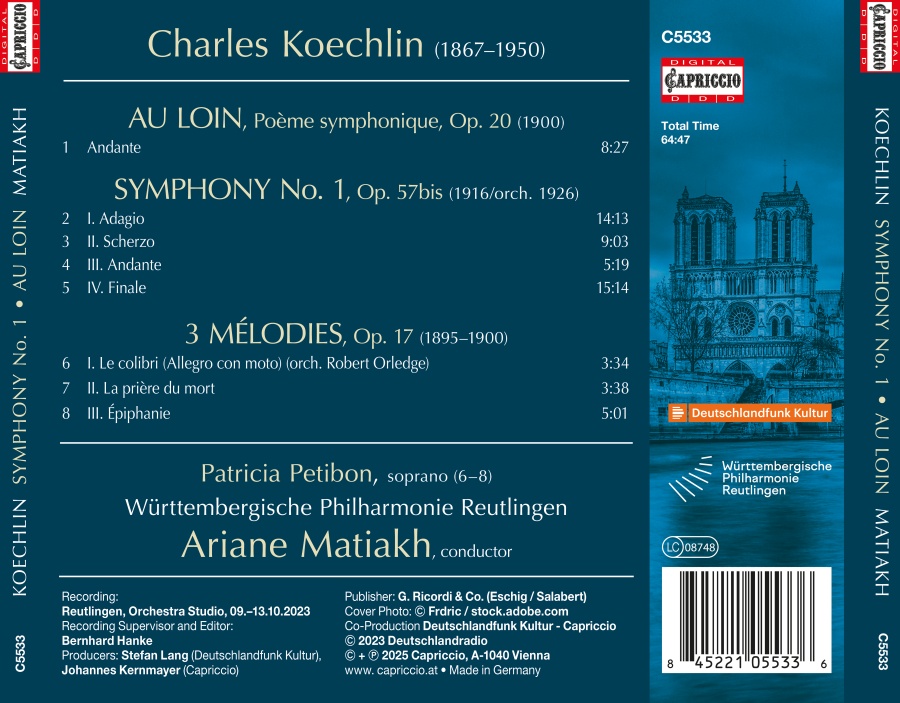 Koechlin: Symphony No. 1; Au loin; 3 Mélodies - slide-1