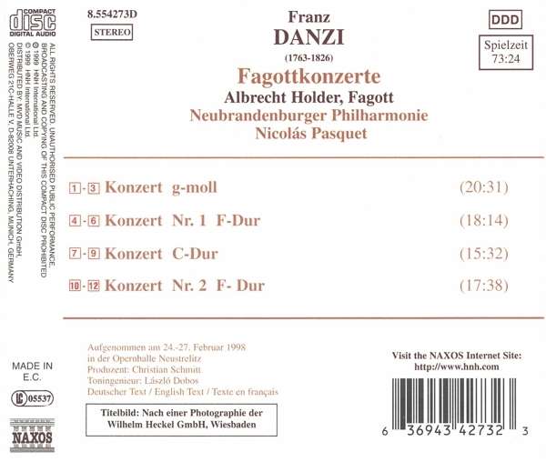 DANZI: Bassoon Concertos - slide-1