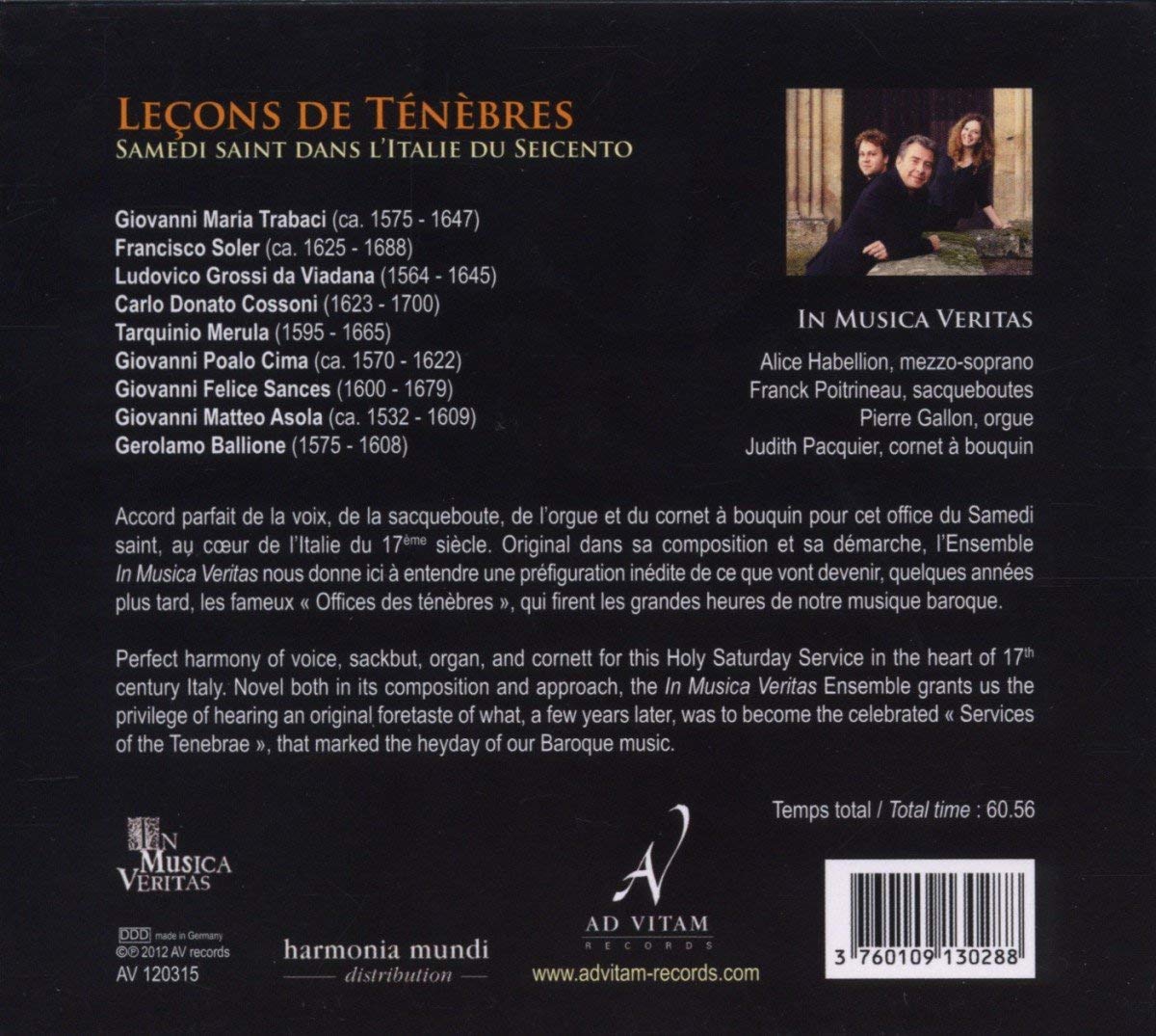 Lecons De Tenebres - Samedi Saint dans l'Italie du Seicento - Viadana, Trabaci, Merula, Sances, Cima, ... - slide-1