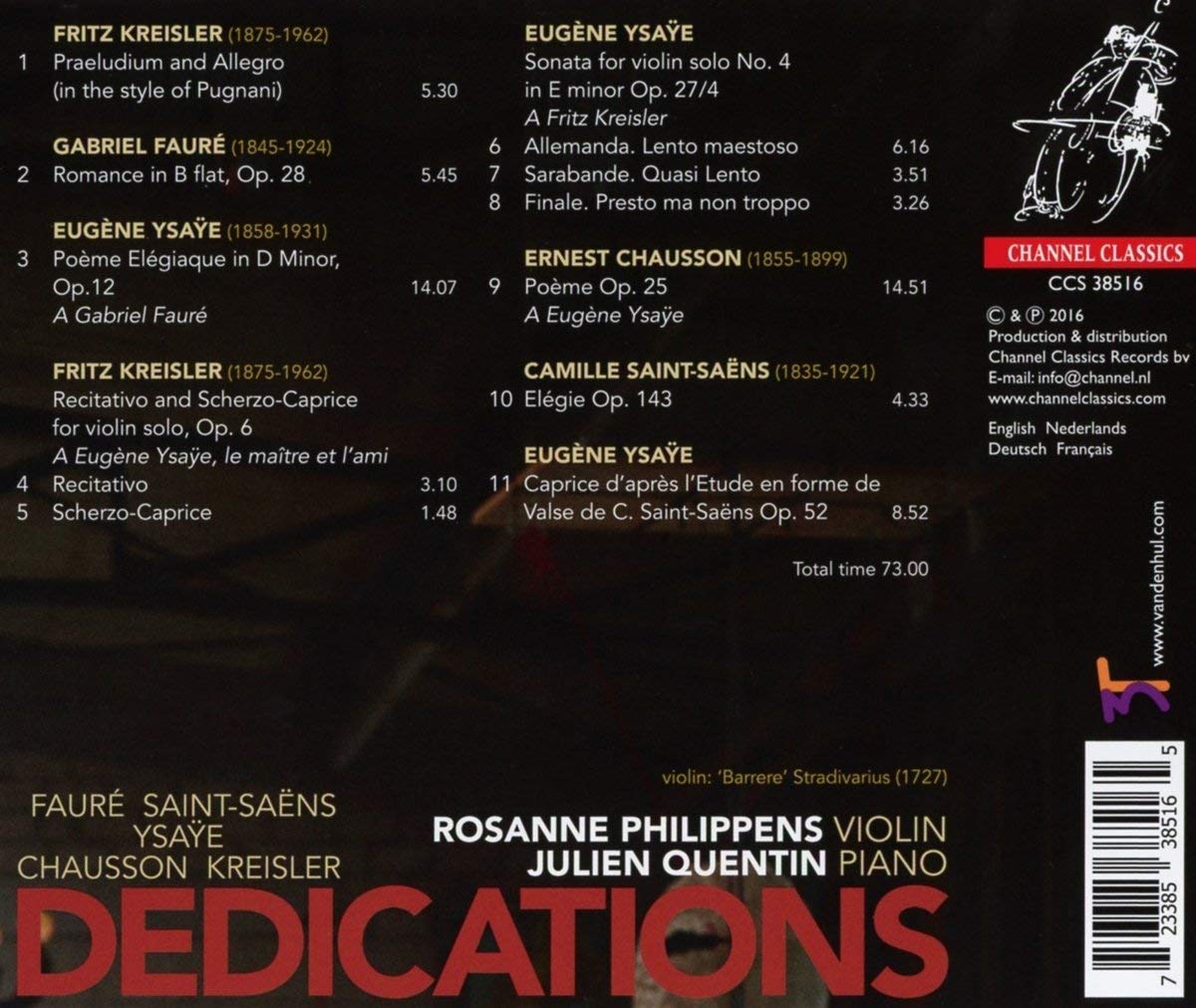 Dedications - Fauré; Chausson; Kreisler; Saint-Saëns; Ysaÿe - slide-1