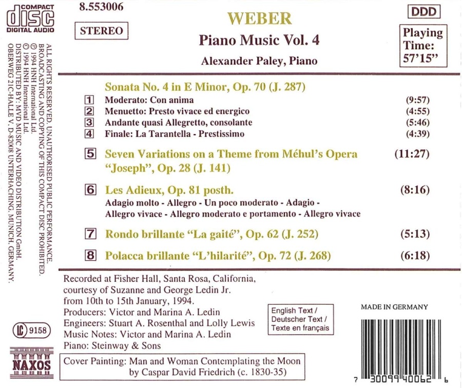 WEBER: Piano Music, Vol. 4 - slide-1