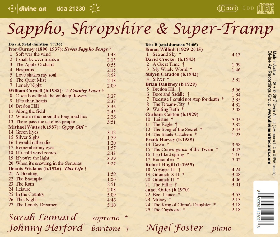 Sappho, Shropshire & Super-Tramp: Modern English art-song - slide-1