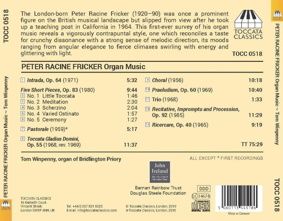 Fricker: Organ Music - slide-1