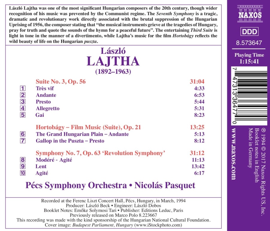 Lajtha: Symphony No. 7; Suite No. 3 - slide-1