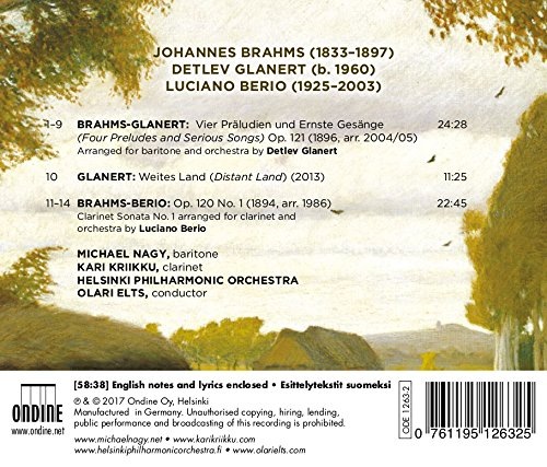 Brahms: Four Serious Songs; Brahms - Berio: Clarinet Sonata No. 1; Glanert: Weites Land - slide-1