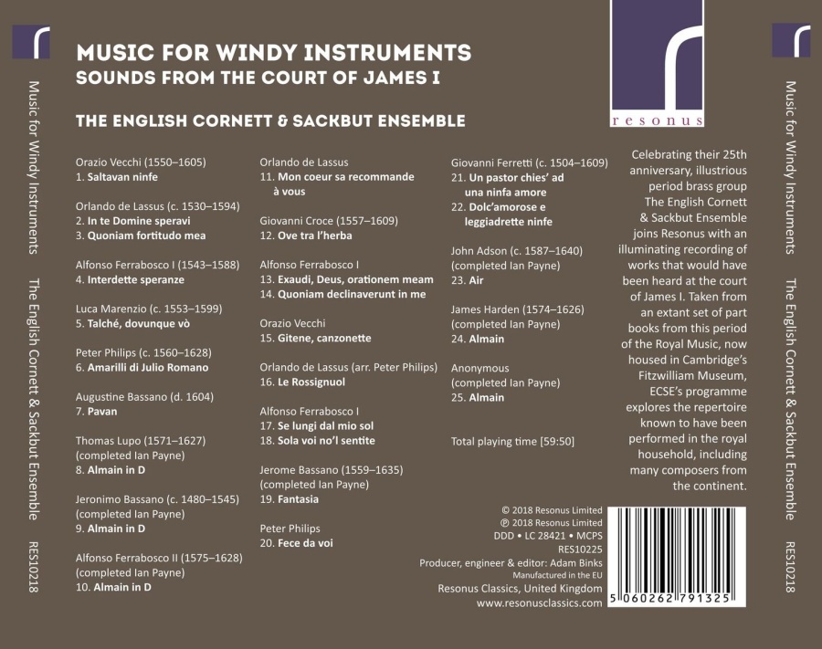 Music for Windy Instruments - Sounds from the Court of James I - slide-1