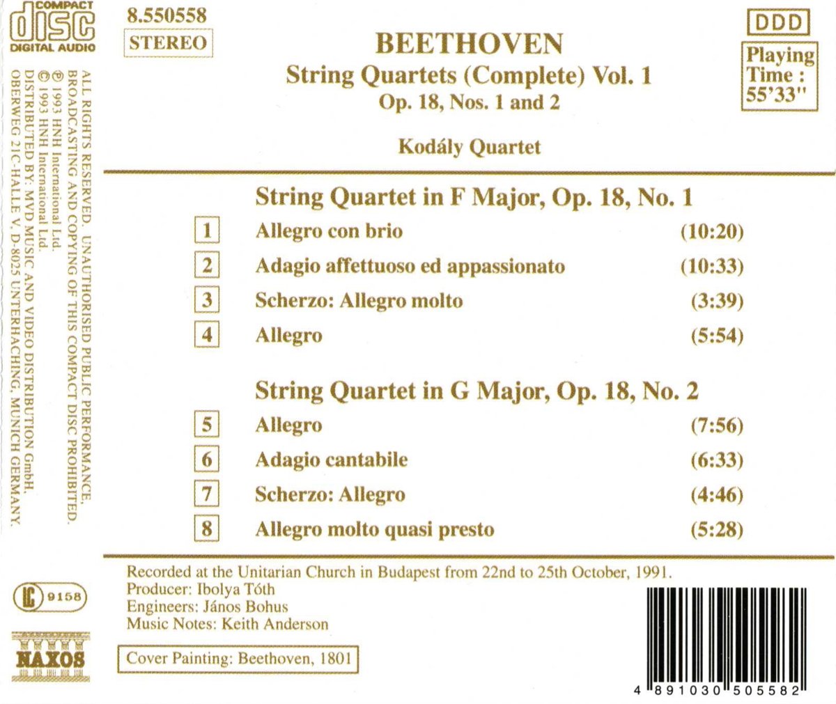BEETHOVEN: String Quartets vol. 1 - slide-1