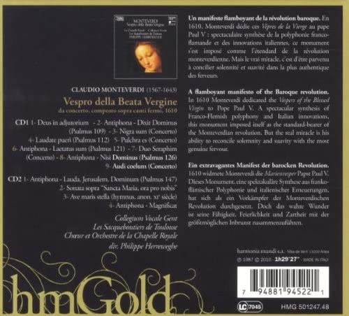 WYCOFANY  Monteverdi: Vespro della Beata Vergine (2 CD) - slide-1