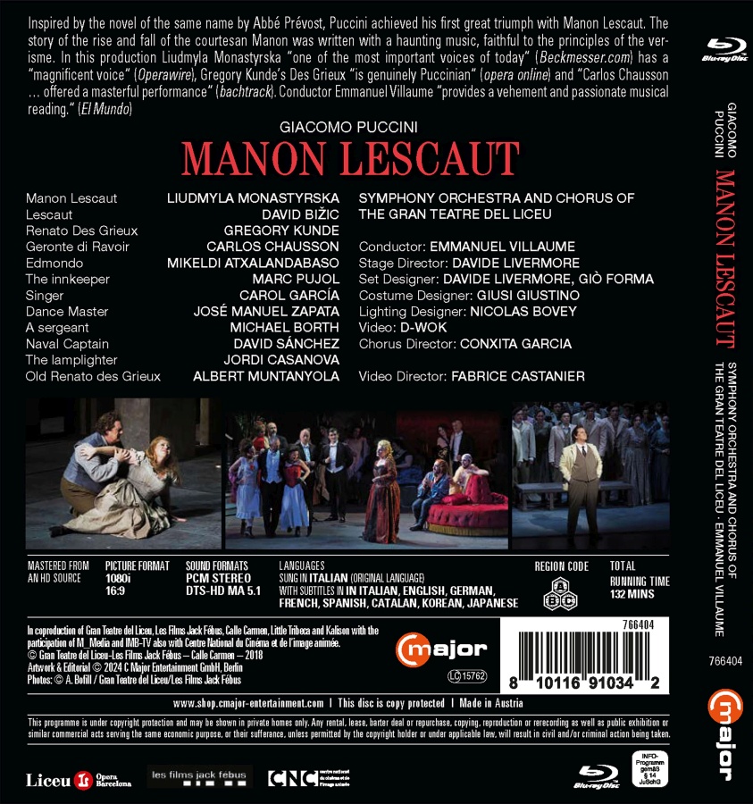Puccini: Manon Lescaut (BD) - slide-1