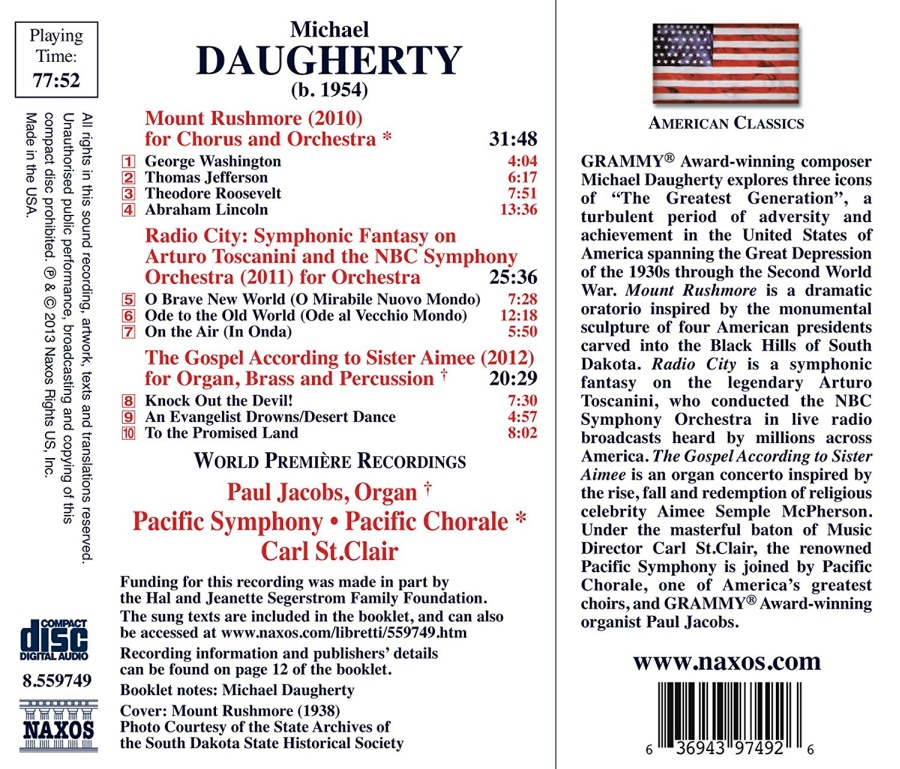 Daugherty: Mount Rushmore, Radio City, The Gospel - slide-1
