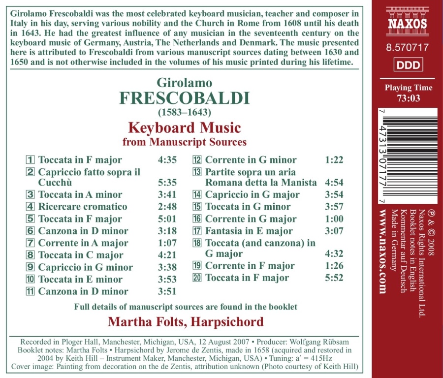 Frescobaldi: Keyboard Music from Manuscript Sources - slide-1