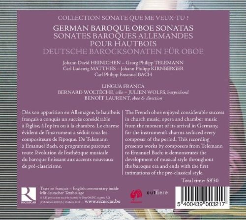 German Baroque Oboe Sonatas - Telemann, Heinichen, Matthes, Kirnberger, C.P.E. Bach - slide-1