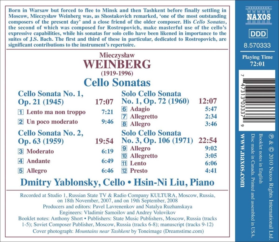 Weinberg: Cello Sonatas Nos. 1 and 3 - slide-1