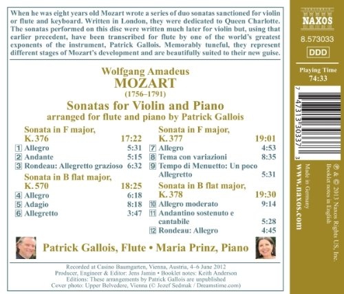 Mozart: Violin Sonatas arranged for flute and piano - slide-1