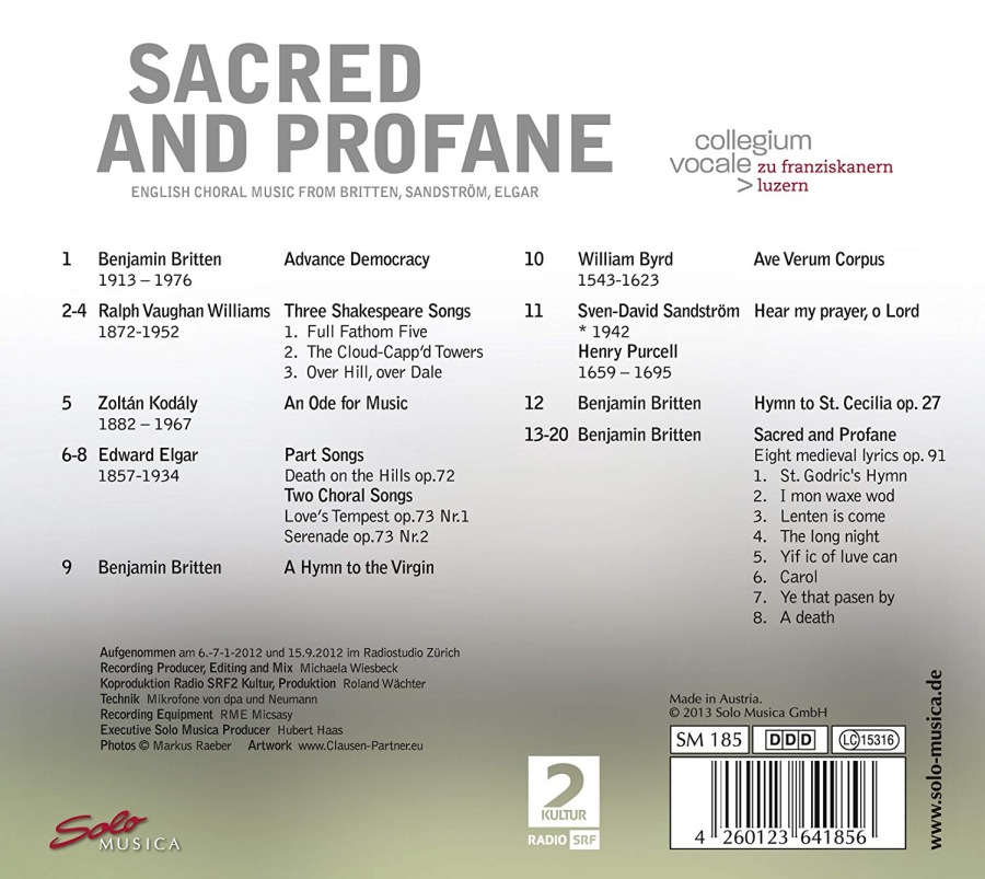 Sacred and Profane - English choral music: Britten, Sandström, Elgar - slide-1