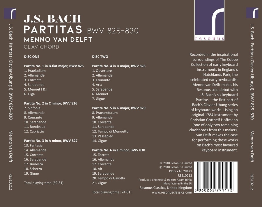 Bach: Partitas BWV 825-830 - slide-1