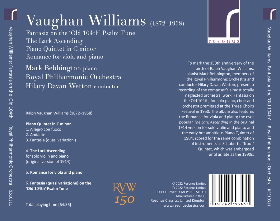 Vaughan Williams: Fantasia; The Lark Ascending, Piano Quintet - slide-1