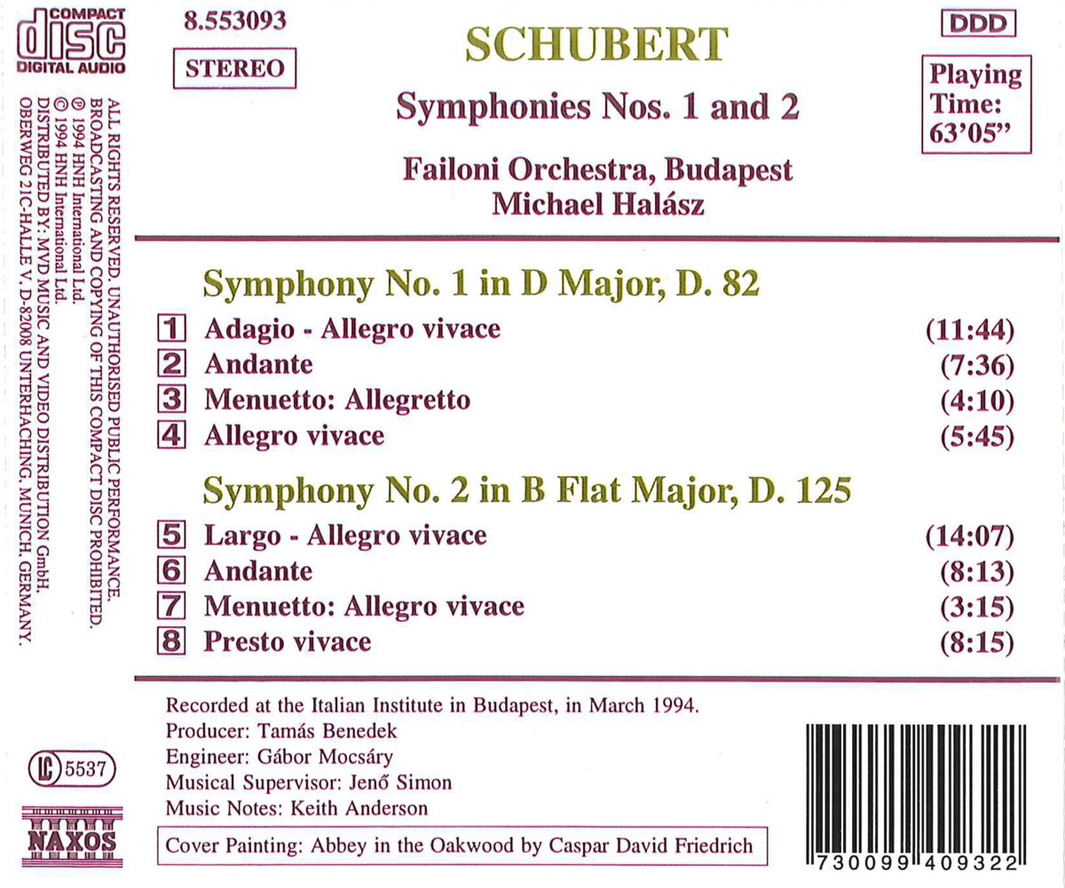 SCHUBERT: Symphonies 1 & 2 - slide-1