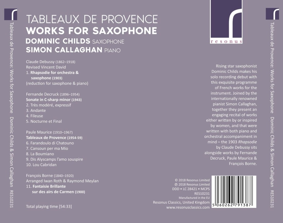 Tableaux de Provence: Works for Saxophone - slide-1