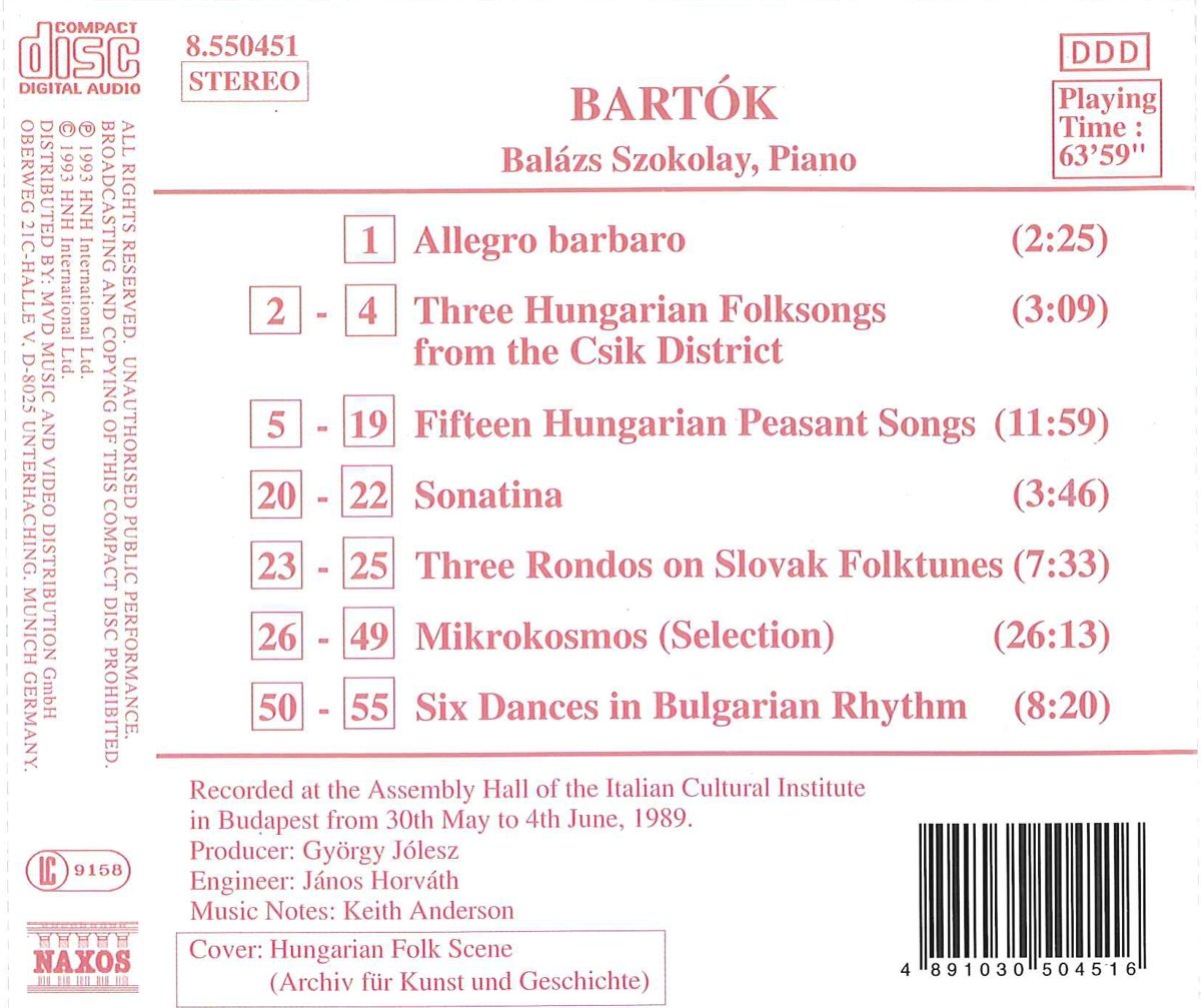 Bartok: Mikrokosmos (Selection) / Hungarian Peasant Songs, Sz. 71 - slide-1
