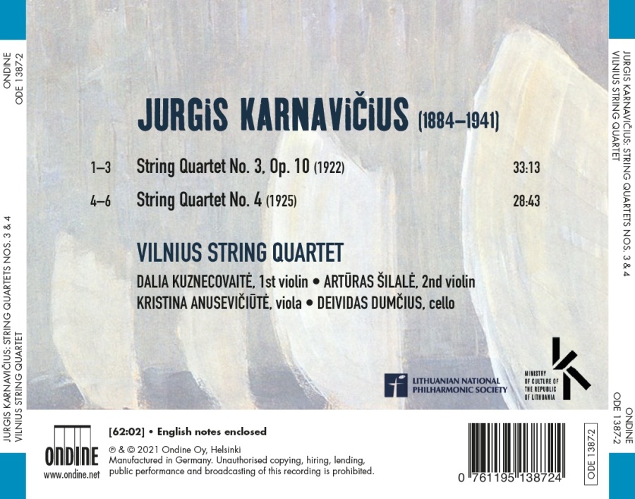Karnavičius: String Quartets Nos. 3 & 4 - slide-1