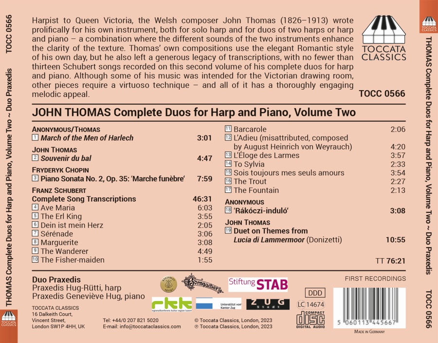 Thomas: Complete Duos for Harp and Piano Vol. 2 - slide-1