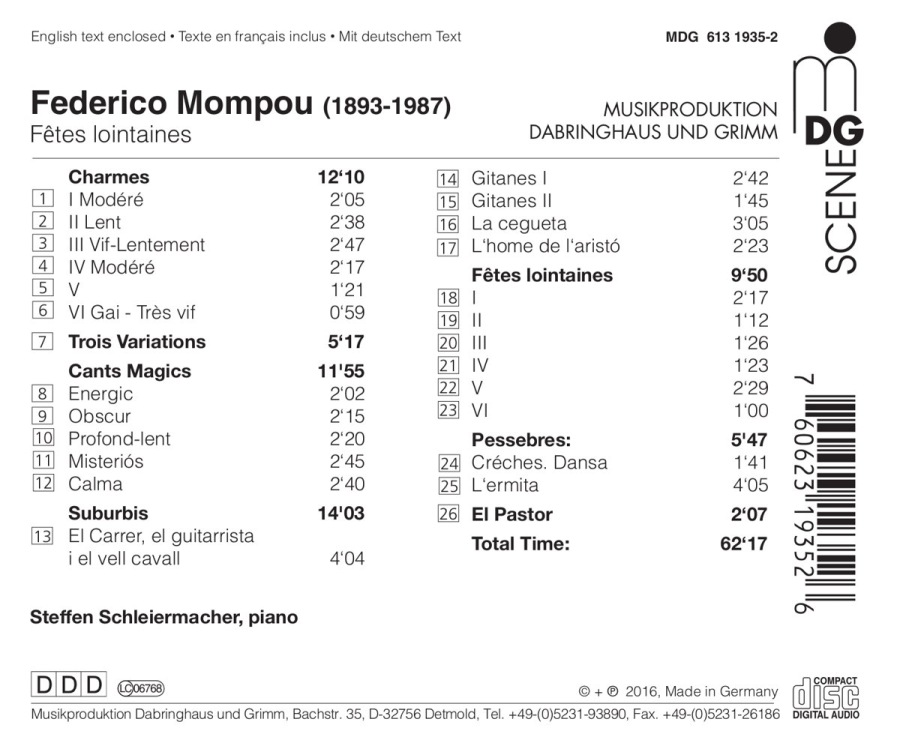 Mompou: F?tes lontaines, Charmes, Cants Magics, Suburbis - slide-1