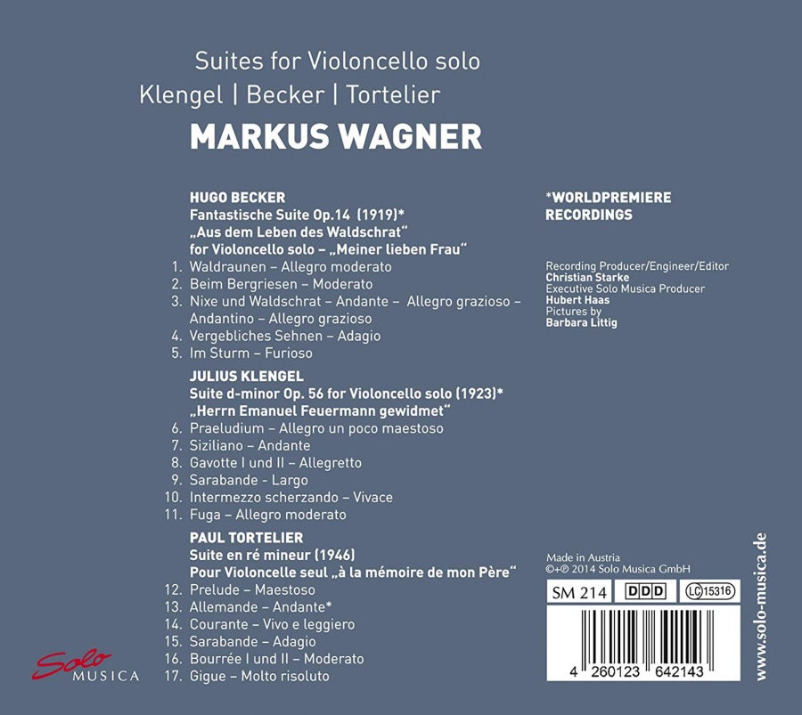 Suites for Violoncello solo by Klengel, Becker & Tortelier - slide-1