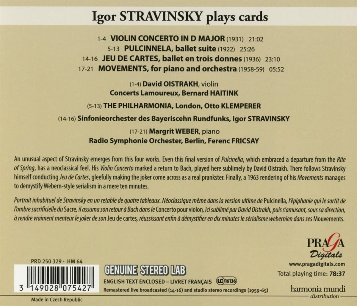 Stravinsky in 4 deals - Violin Concerto Pulcinella Jeu de cartes - slide-1