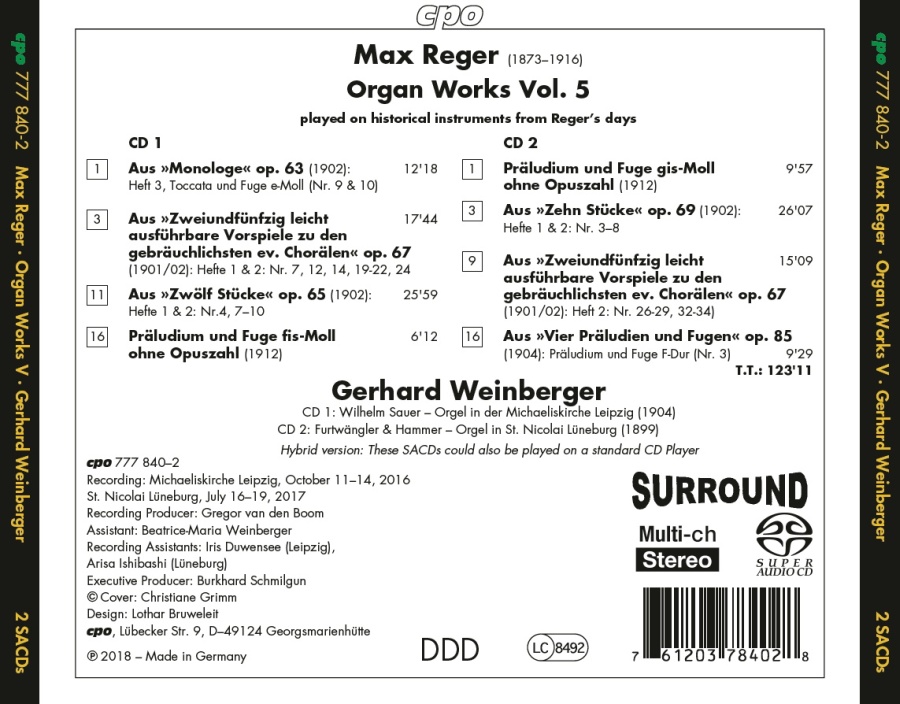 Reger: Organ Works Vol. 5 - slide-1