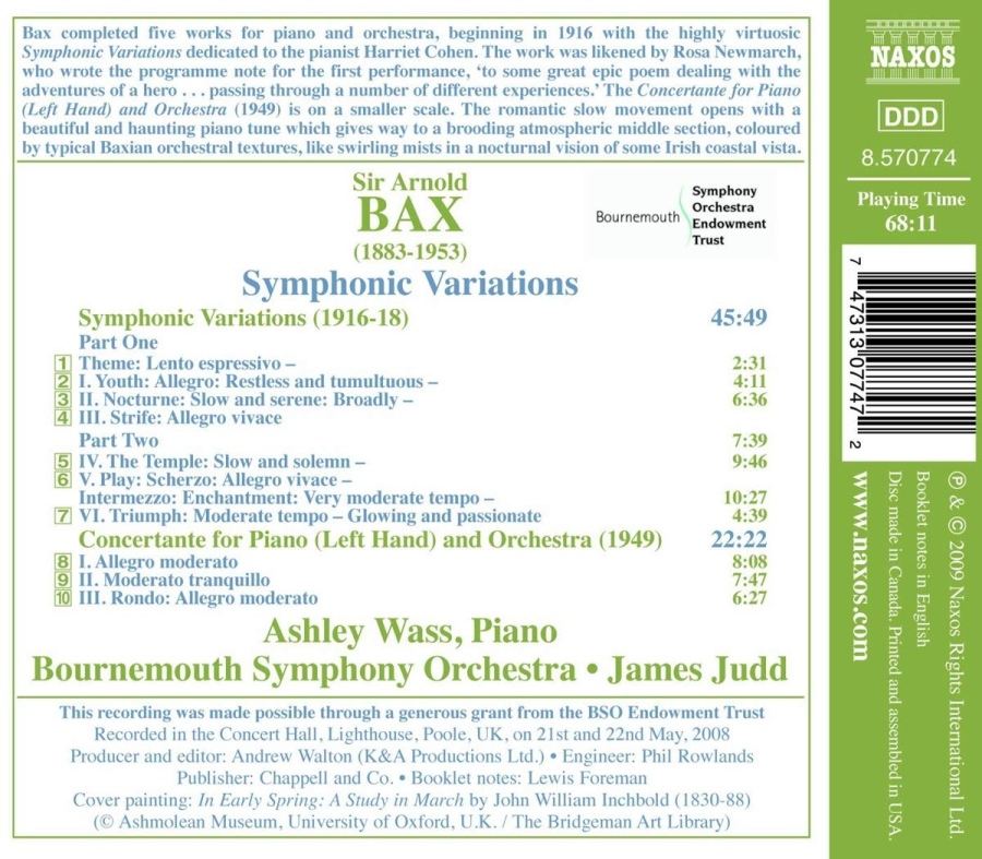 Bax: Symphonic Variations, Concertante for Piano - slide-1