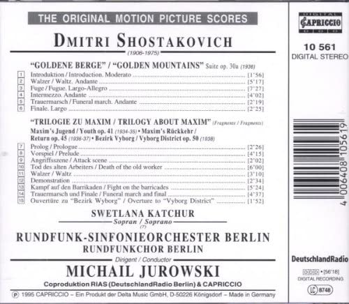 Shostakovich: Original motion picture scores: Goldene Berge (Golden Mountains), Maxim - slide-1