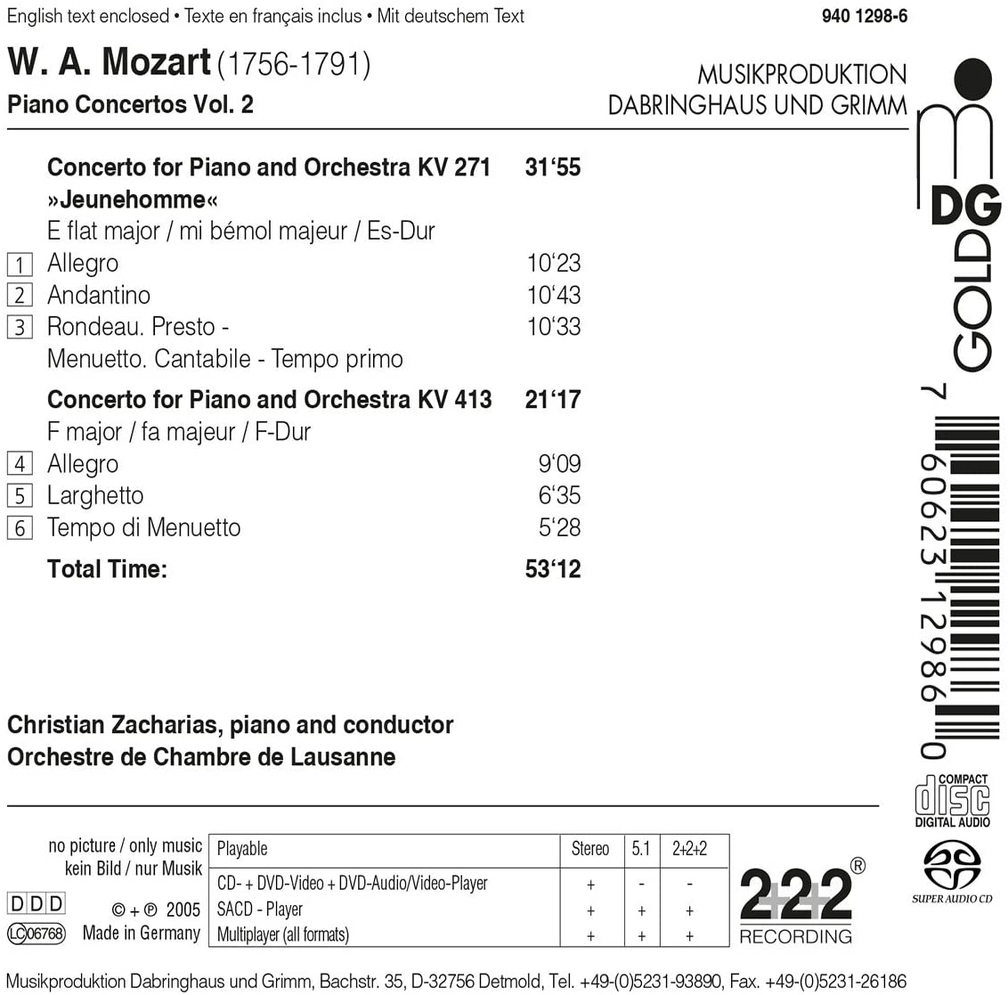 Mozart: Piano concertos (KV 271, KV 413) vol. 2 - slide-1