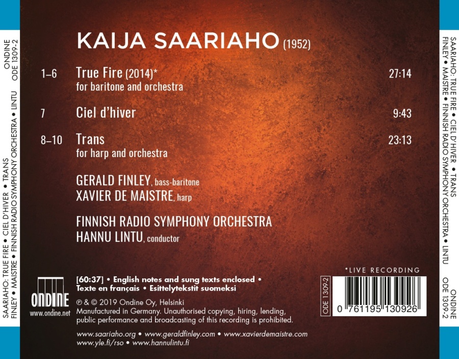 Saariaho: True Fire; Trans; Ciel d’hiver - slide-1