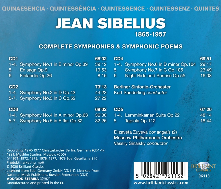 Quintessence Sibelius: Complete Symphonies & Symphonic Poems - slide-1