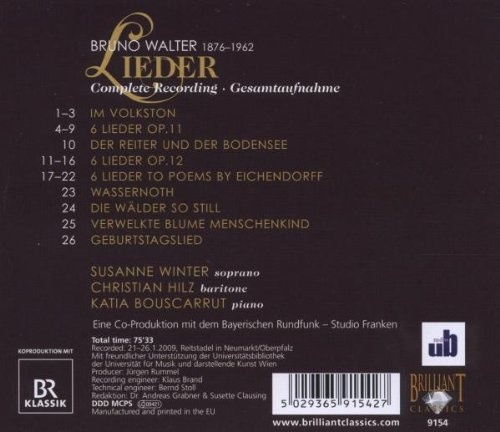 Walter: Lieder, Complete Recording - slide-1