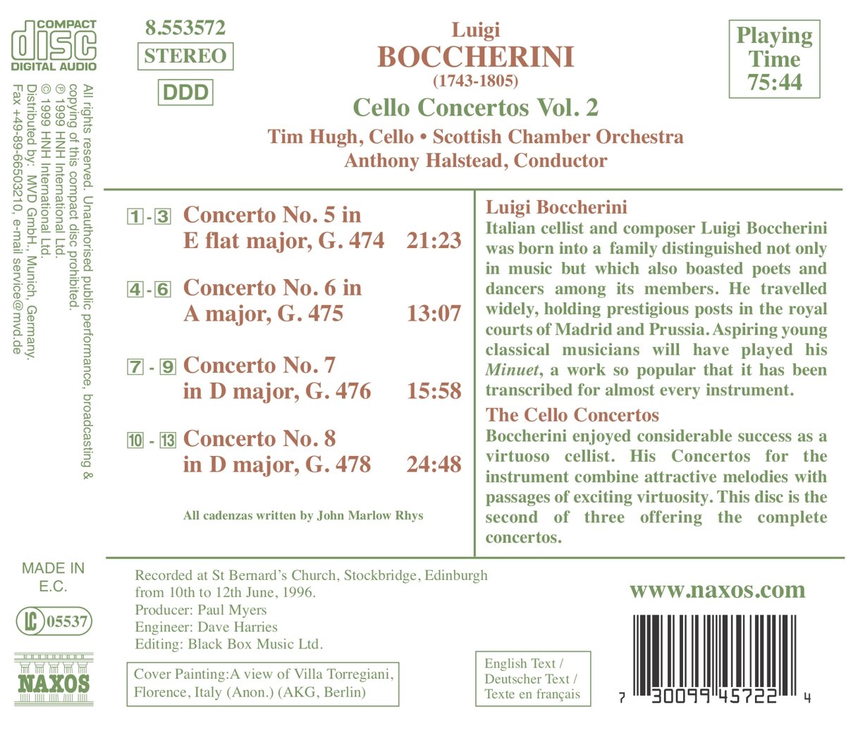 BOCCHERINI: Cello Concertos vol. 2 - slide-1